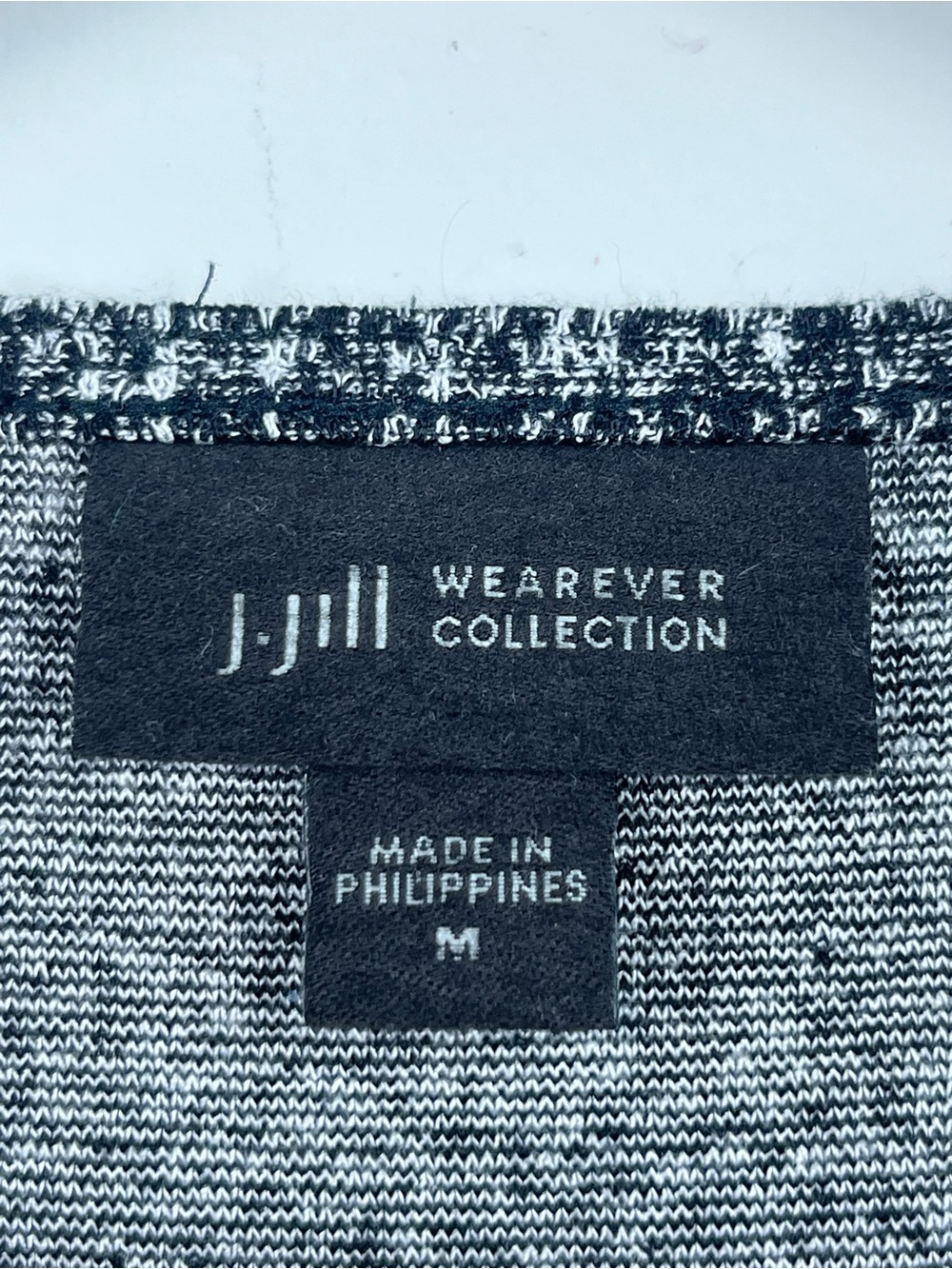 J.Jill Wearever gray & black rayon spandex 3/4 sleeve shift dress, medium. - Picture 4 of 6